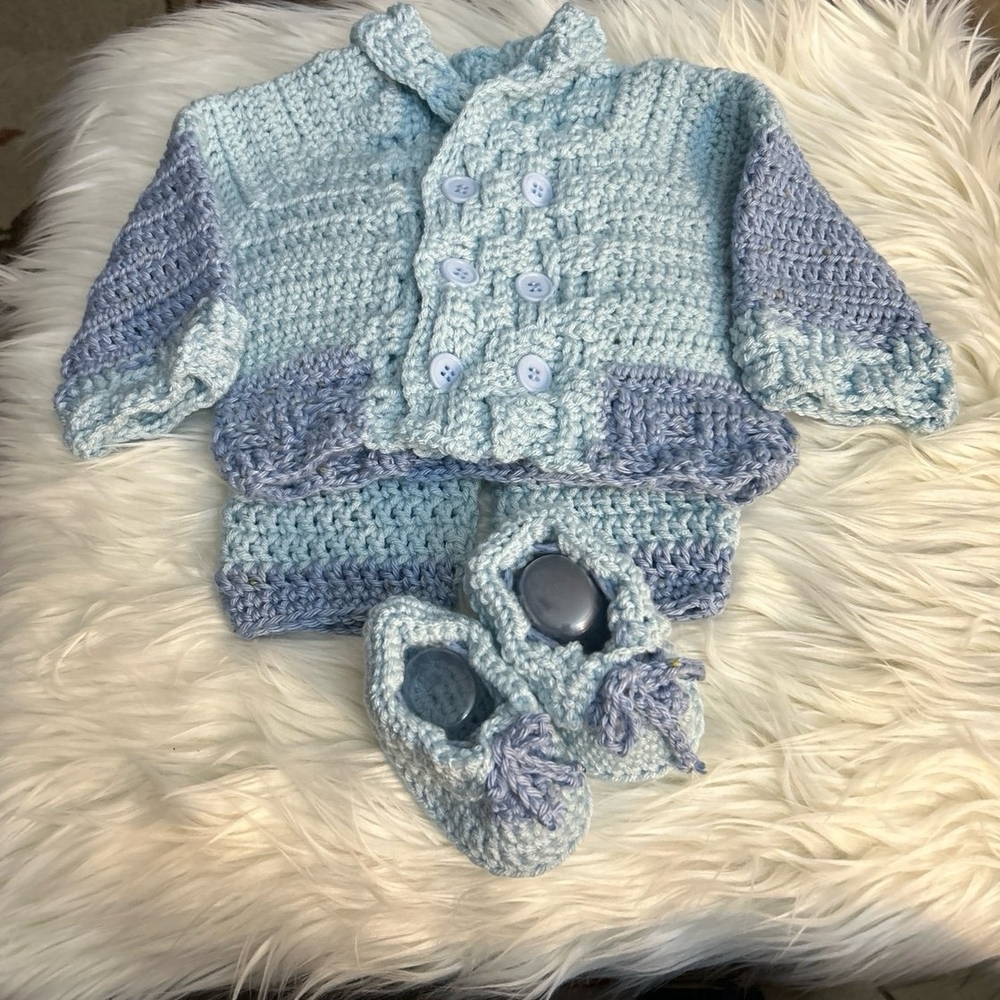 Crochet Handmade Infant Boy set